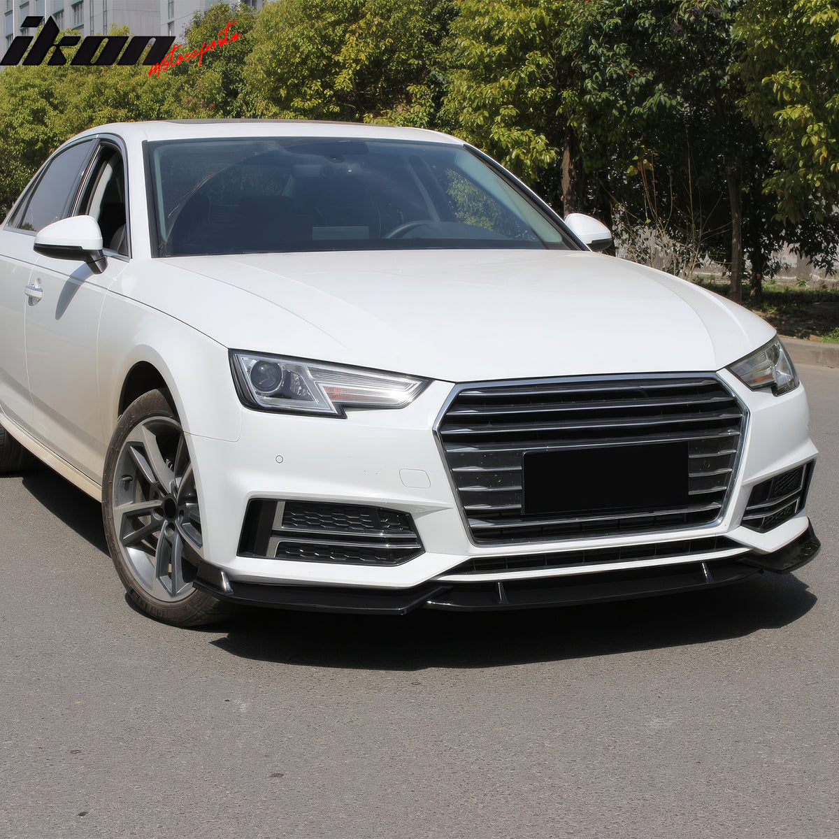 For 2017–2018 Audi S4 A4 Quattro B9 IKON Front Bumper Lip Spoiler Gloss Black PP