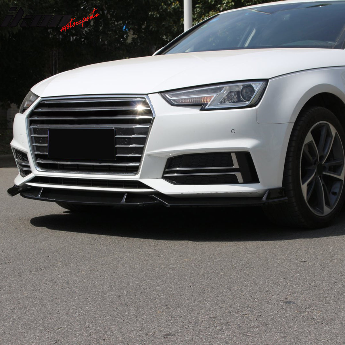 For 2017–2018 Audi S4 A4 Quattro B9 IKON Front Bumper Lip Spoiler Gloss Black PP