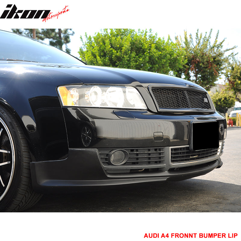 2002-2005 Audi A4 B6 Euro Style Unpainted Black Front Bumper Lip PU