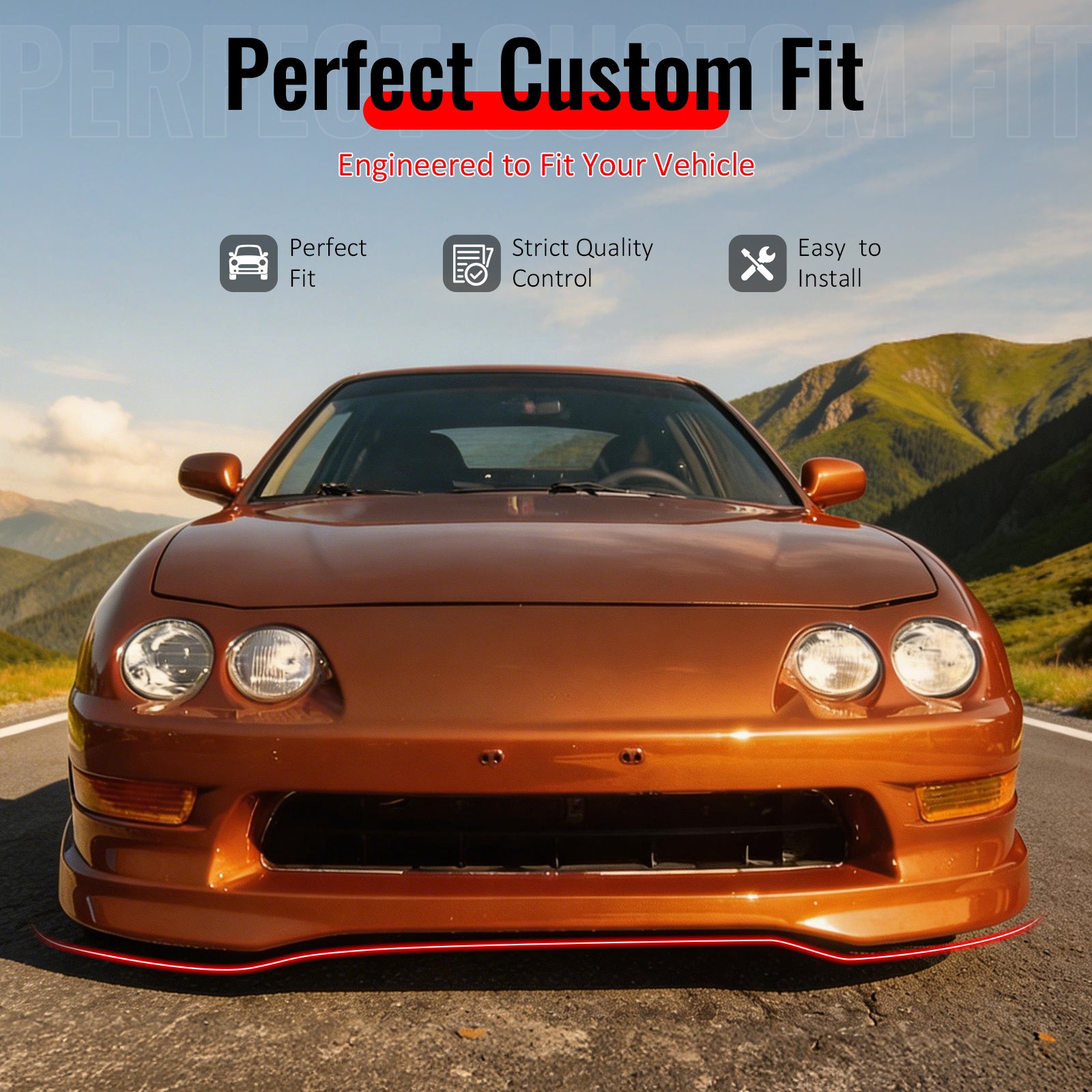 Fits 94-97 Acura Integra TR2 Style Front Bumper Lip Spoiler Chin PU Unpainted