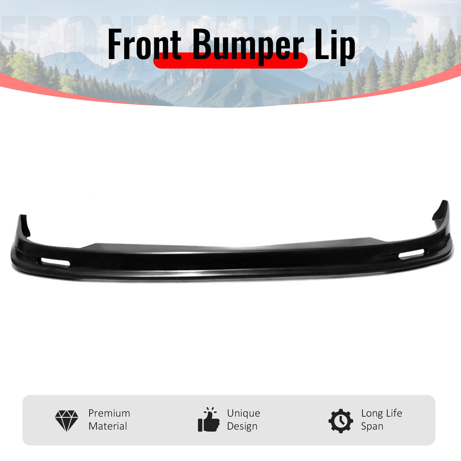 Fits 98-01 Acura Integra Mugen Style Front Bumper Lip Spoiler Chin PU Unpainted