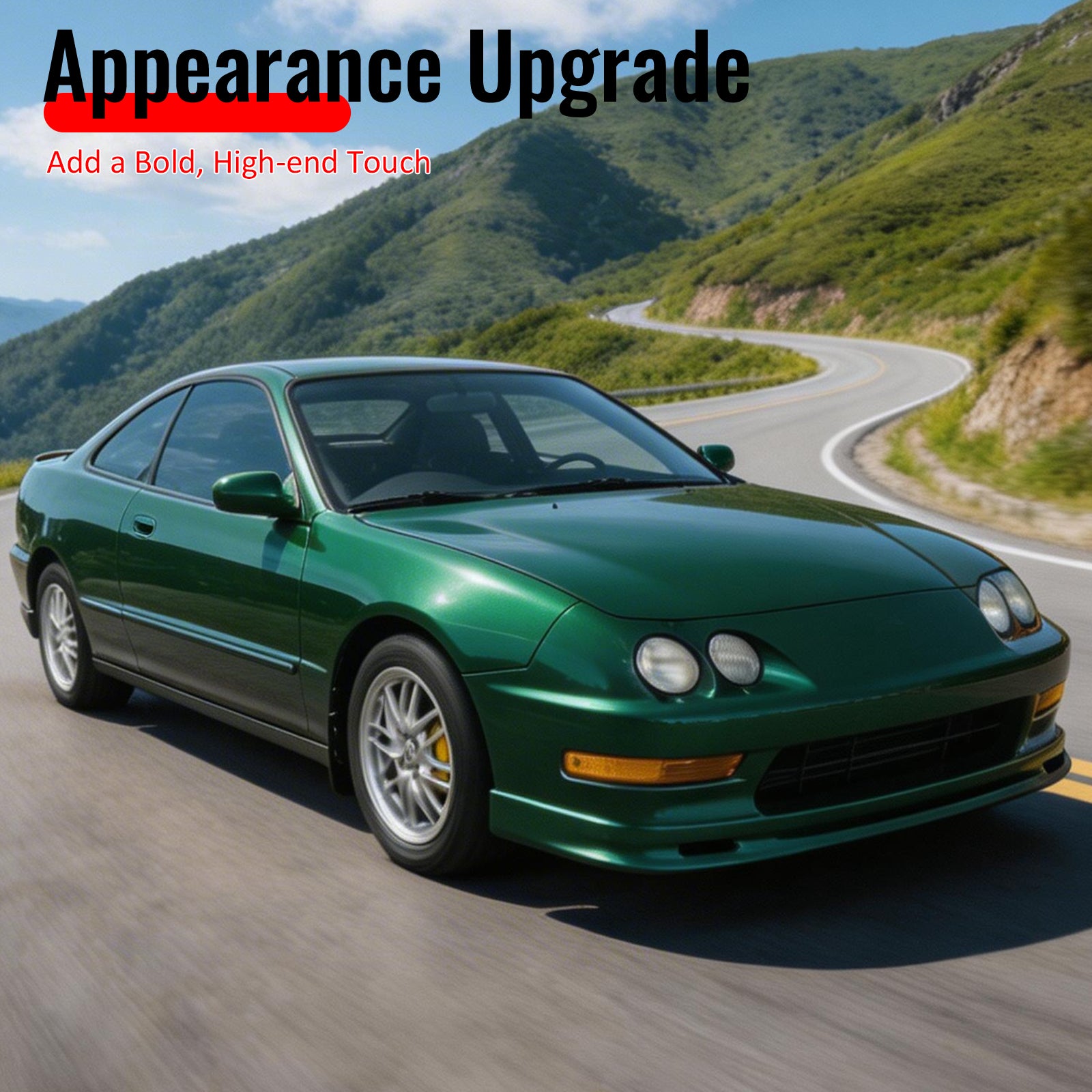 Fits 98-01 Acura Integra Mugen Style Front Bumper Lip Spoiler Chin PU Unpainted