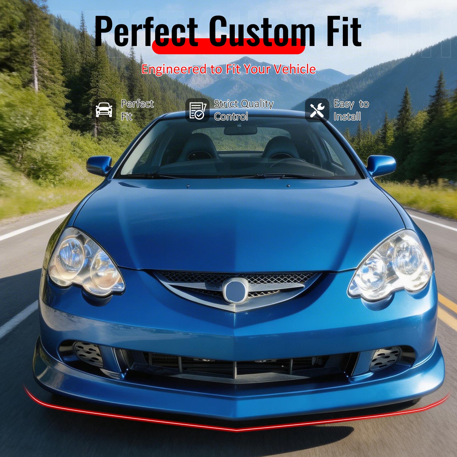 Fits 02-04 Acura RSX Mugen Style Front Bumper Lip Spoiler Splitter PU Unpainted