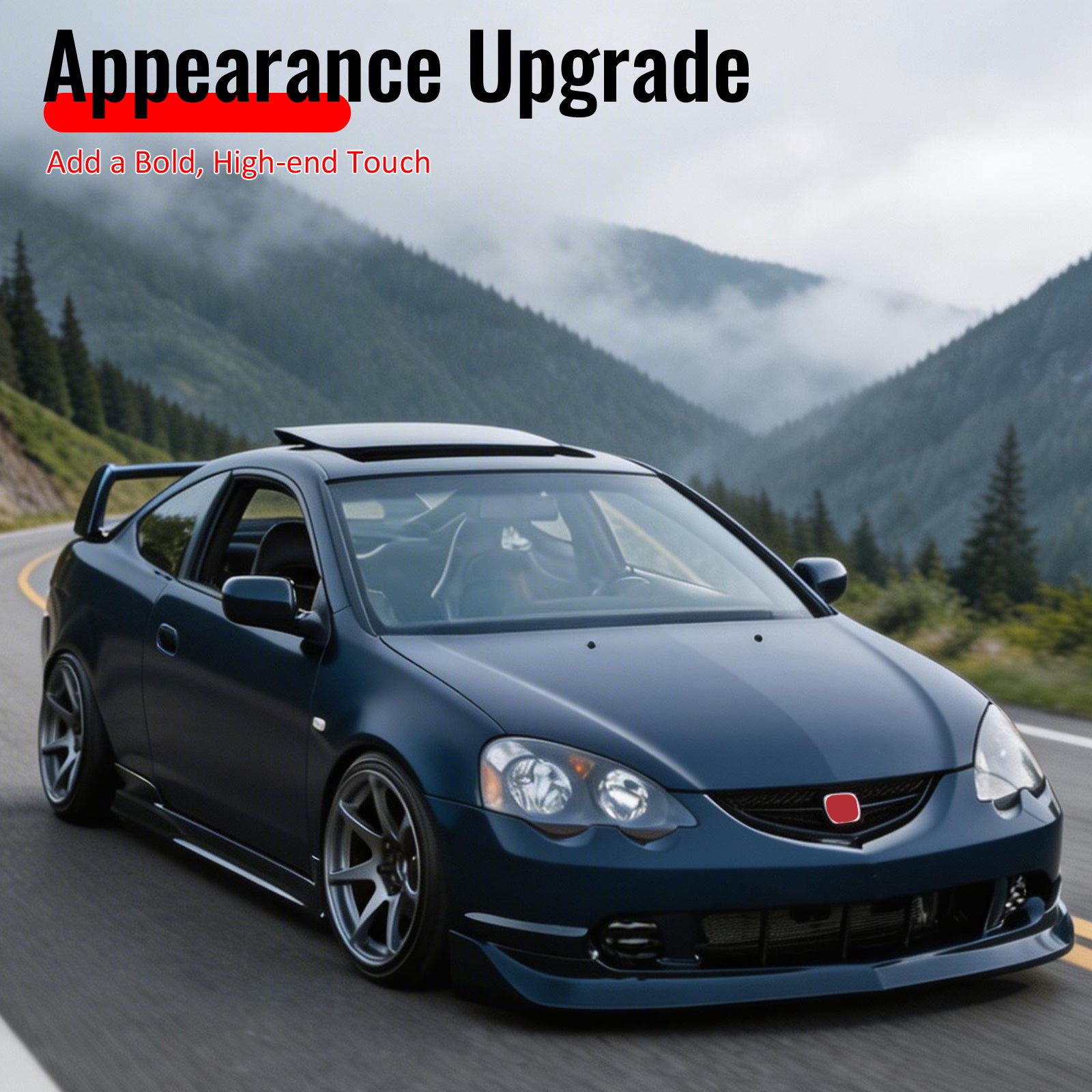Fits 02-04 Acura RSX Mugen Style Front Bumper Lip Spoiler Splitter PU Unpainted