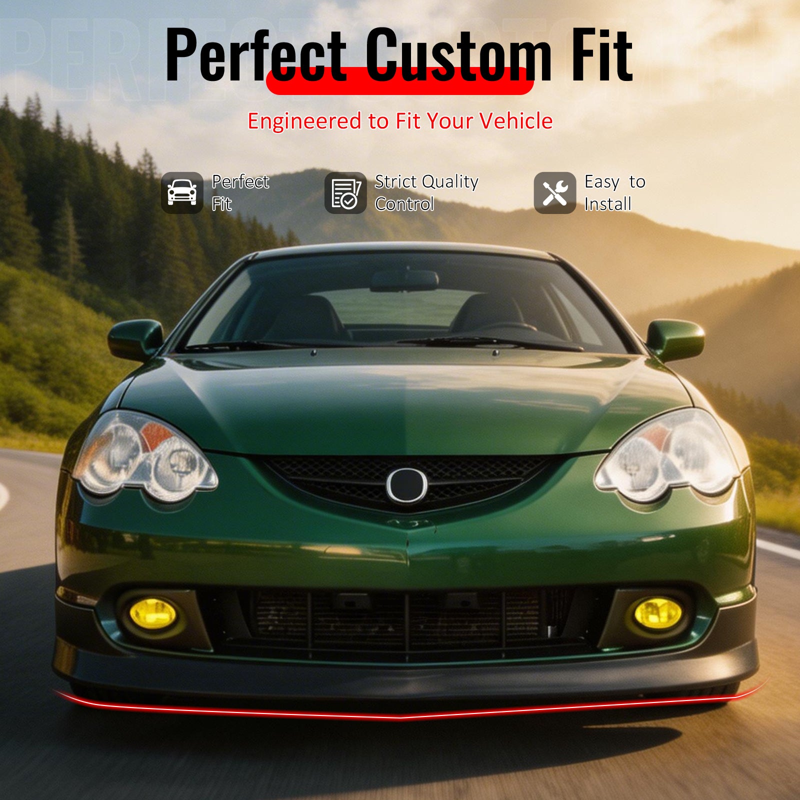 Fits 02-04 Acura RSX Type R/TR Style Front Bumper Lip Spoiler Chin PU Unpainted