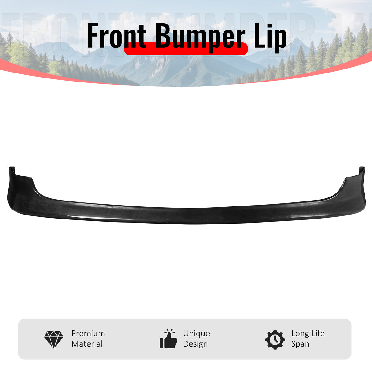 Fits 02-04 Acura RSX Type R/TR Style Front Bumper Lip Spoiler Chin PU Unpainted