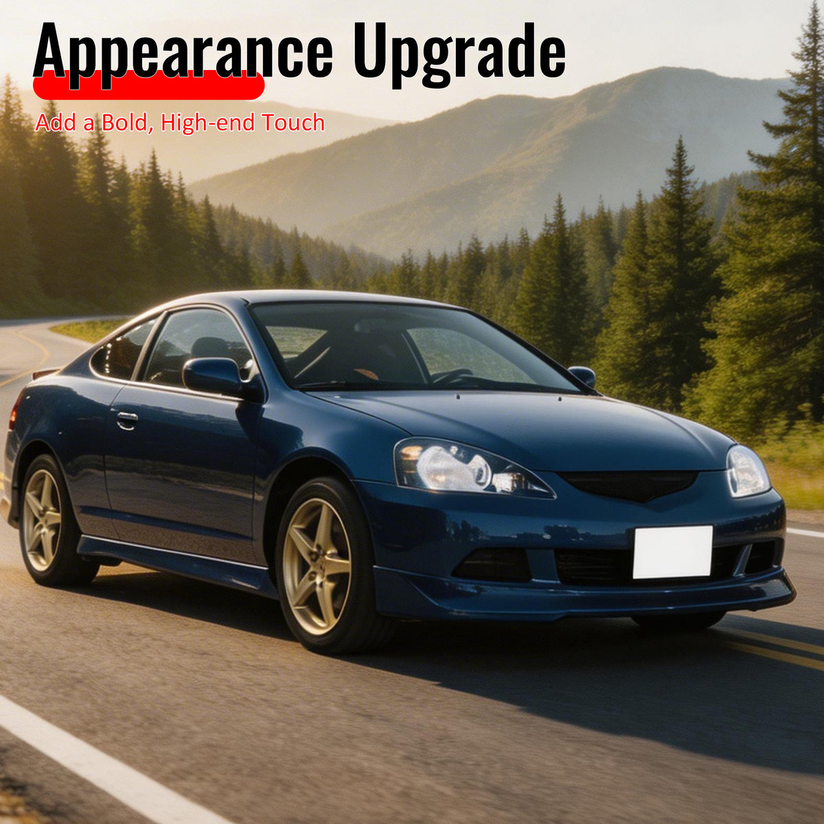 Fits 05-06 Acura RSX Mugen Style Front Bumper Lip Spoiler Splitter PU Unpainted