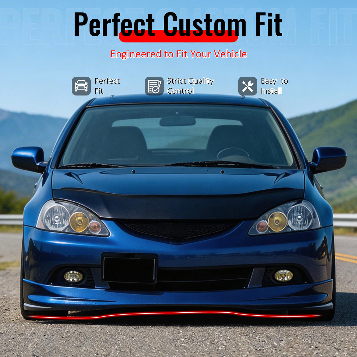 Fits 05-06 Acura RSX Performance 1 Style Front Bumper Lip Spoiler PU Unpainted