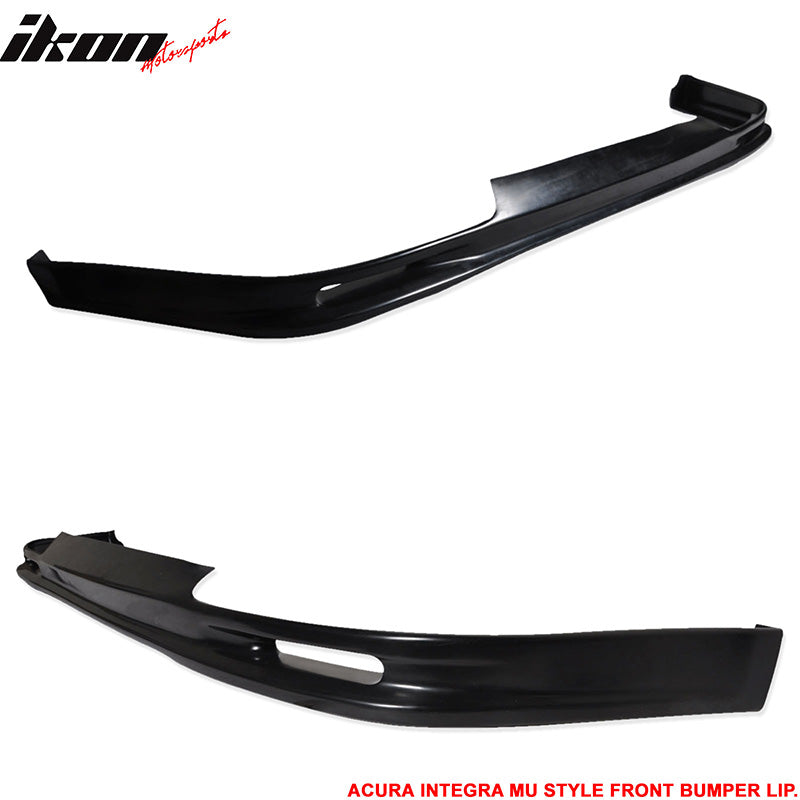 Front Bumper Lip Compatible With 1992-1993 ACURA INTEGRA, PU Black Front Lip Spoiler Splitter Valance Chin Diffuser Add on by IKON MOTORSPORTS