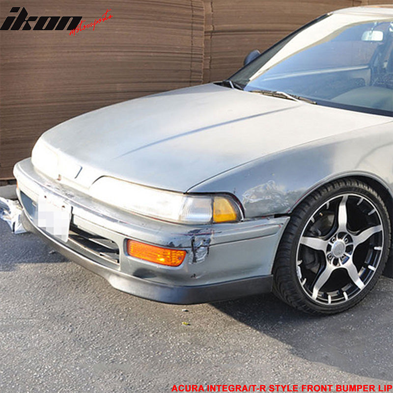 Front Bumper Lip Compatible With 1992-1993 ACURA INTEGRA, T-R Style PU Black Front Lip Spoiler Splitter Valance Chin Diffuser Add on by IKON MOTORSPORTS, 1993 1994