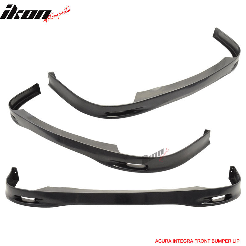 Front Bumper Lip Compatible With 1998-2001 ACURA INTEGRA, PU Black Front Lip Spoiler Splitter Air Dam Chin Diffuser Add On by IKON MOTORSPORTS, 1999 2000