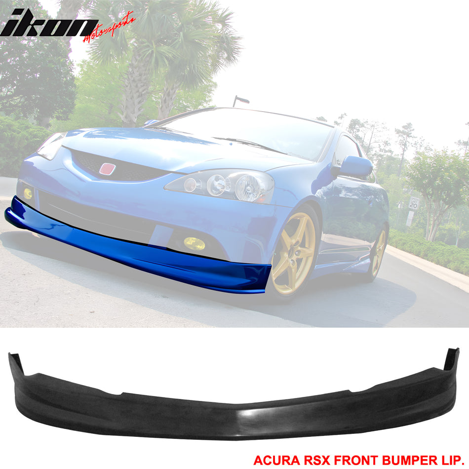 2005-2006 Acura RSX DC5 P1 Style Unpainted Black Front Bumper Lip PU