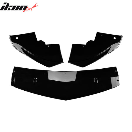 Fits 17-21 Alfa Romeo Giulia Standard Bumper IKON Front Lip 3PCS Gloss Black ABS