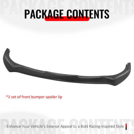 For 17-25 Alfa Romeo Giulia FR Style 3PC Front Bumper Lip Spoiler Gloss Black PP