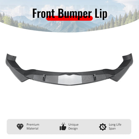 Fits 17-26 Alfa Romeo Stelvio IKON Style Front Bumper Lip Carbon Fiber Print 3PC