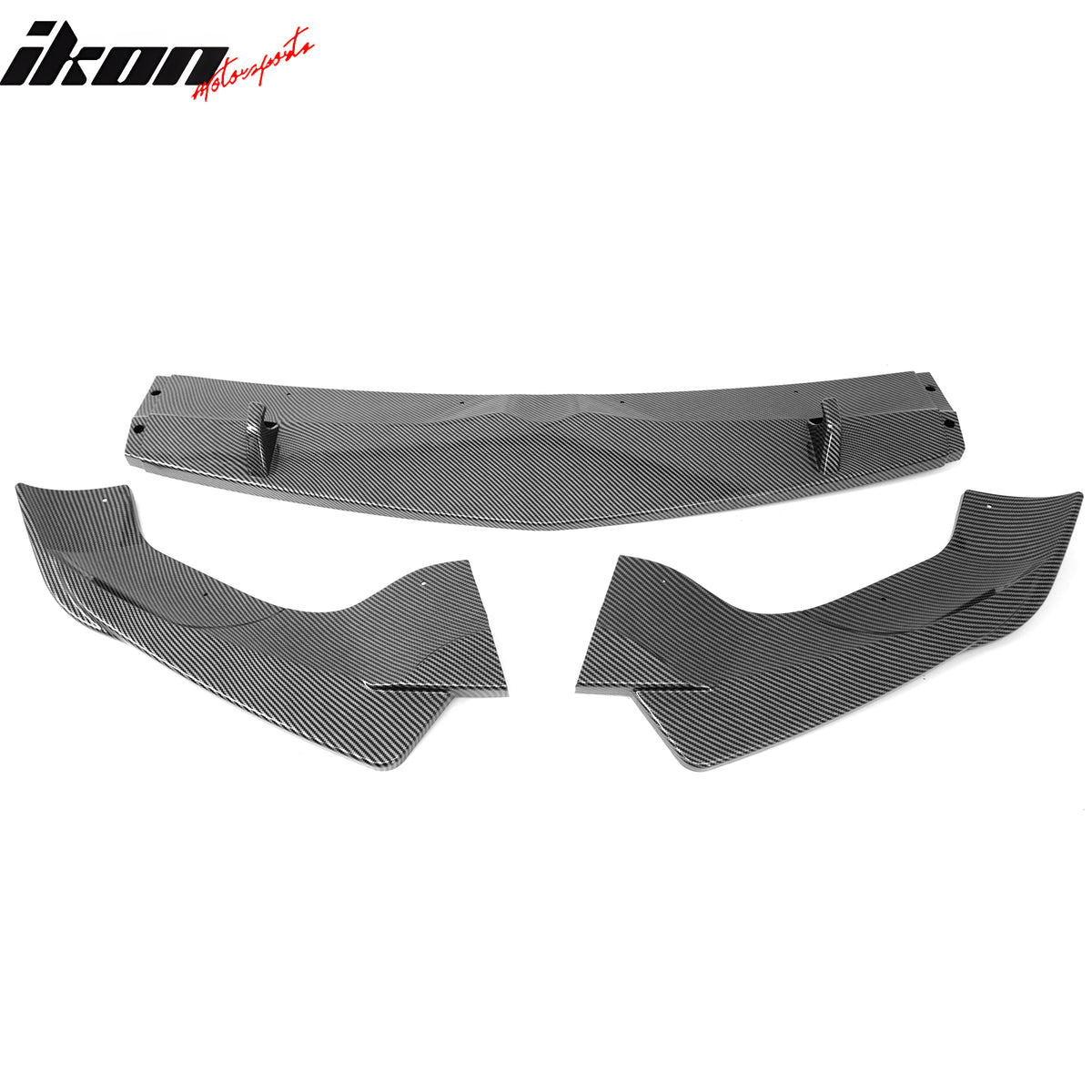 Fits 17-26 Alfa Romeo Stelvio IKON Style Front Bumper Lip Carbon Fiber Print 3PC