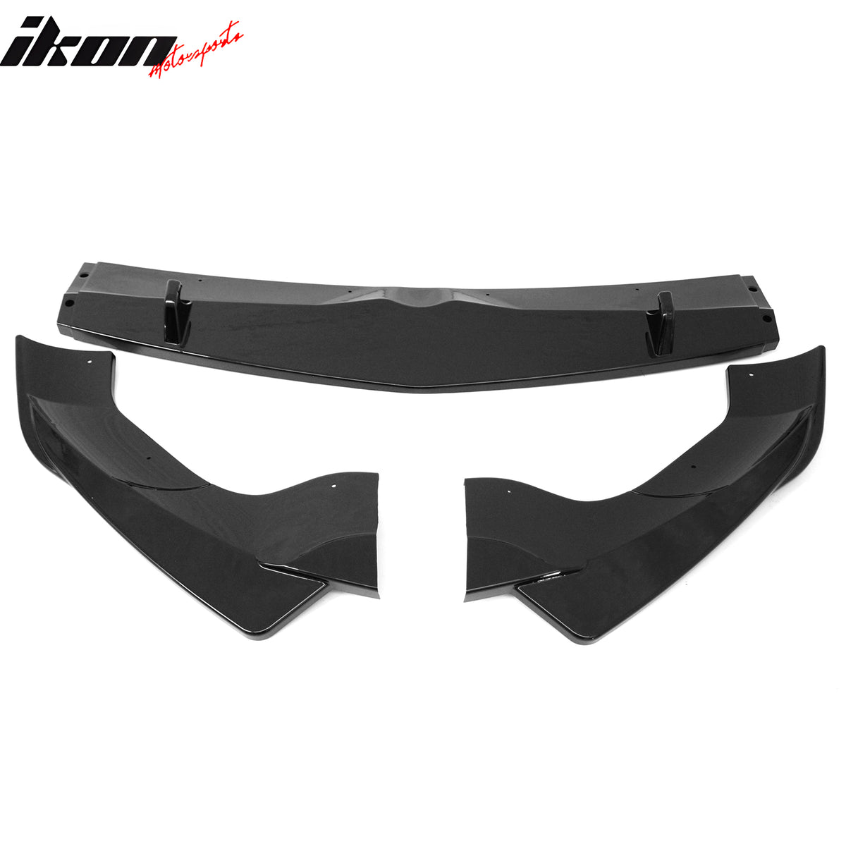 Fits 17-26 Alfa Romeo Stelvio IKON Style Front Bumper Lip Gloss Black ABS 3PCS