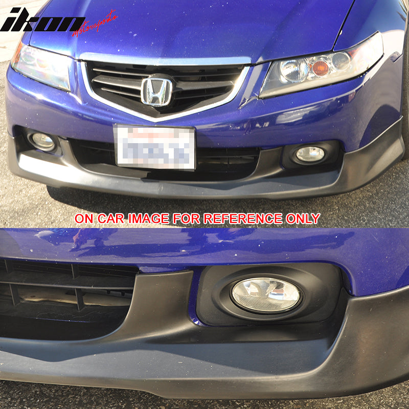 IKON MOTORSPORTS, Pre-painted Front Bumper Lip Compatible With 2004-2005 Acura TSX, Factory Style PU Front Lip Spoiler Splitter