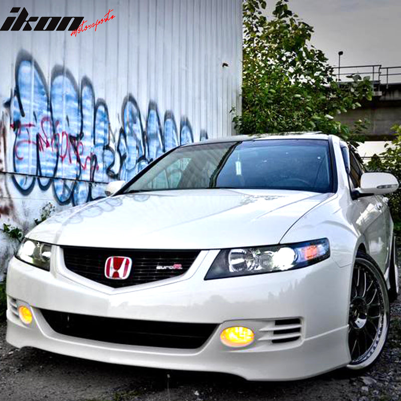 Front Bumper Lip Compatible With 2006-2008 Acura TSX, EURO-R Style Unpainted PU Front Lip Finisher Under Chin Spoiler Add On by IKON MOTORSPORTS, 2007