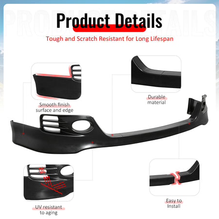 Fits 06-08 Acura TSX Unpainted Front Bumper Lip Lower Air Dam Spoiler PU 3PCS