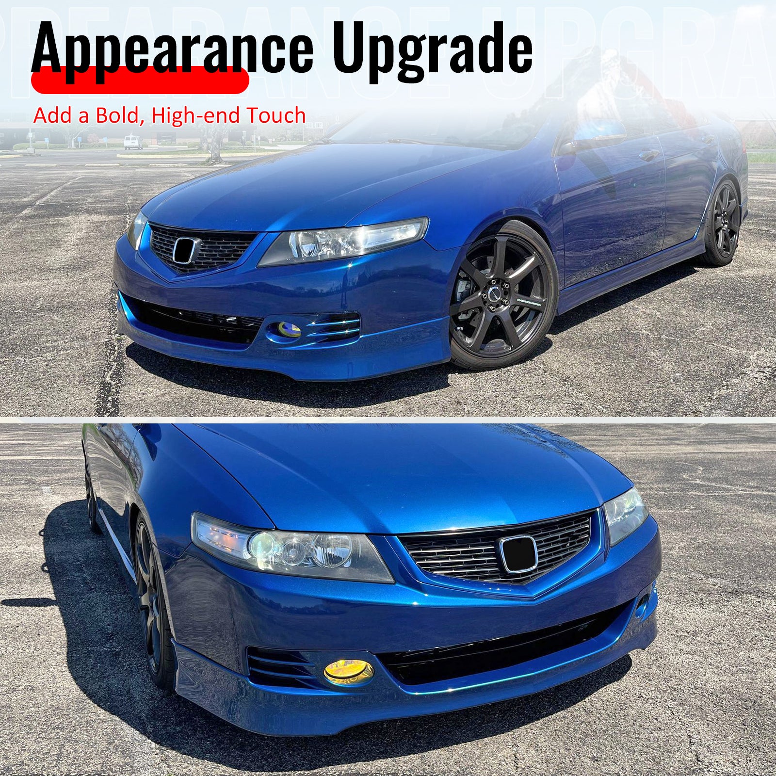 Fits 06-08 Acura TSX Unpainted Front Bumper Lip Lower Air Dam Spoiler PU 3PCS