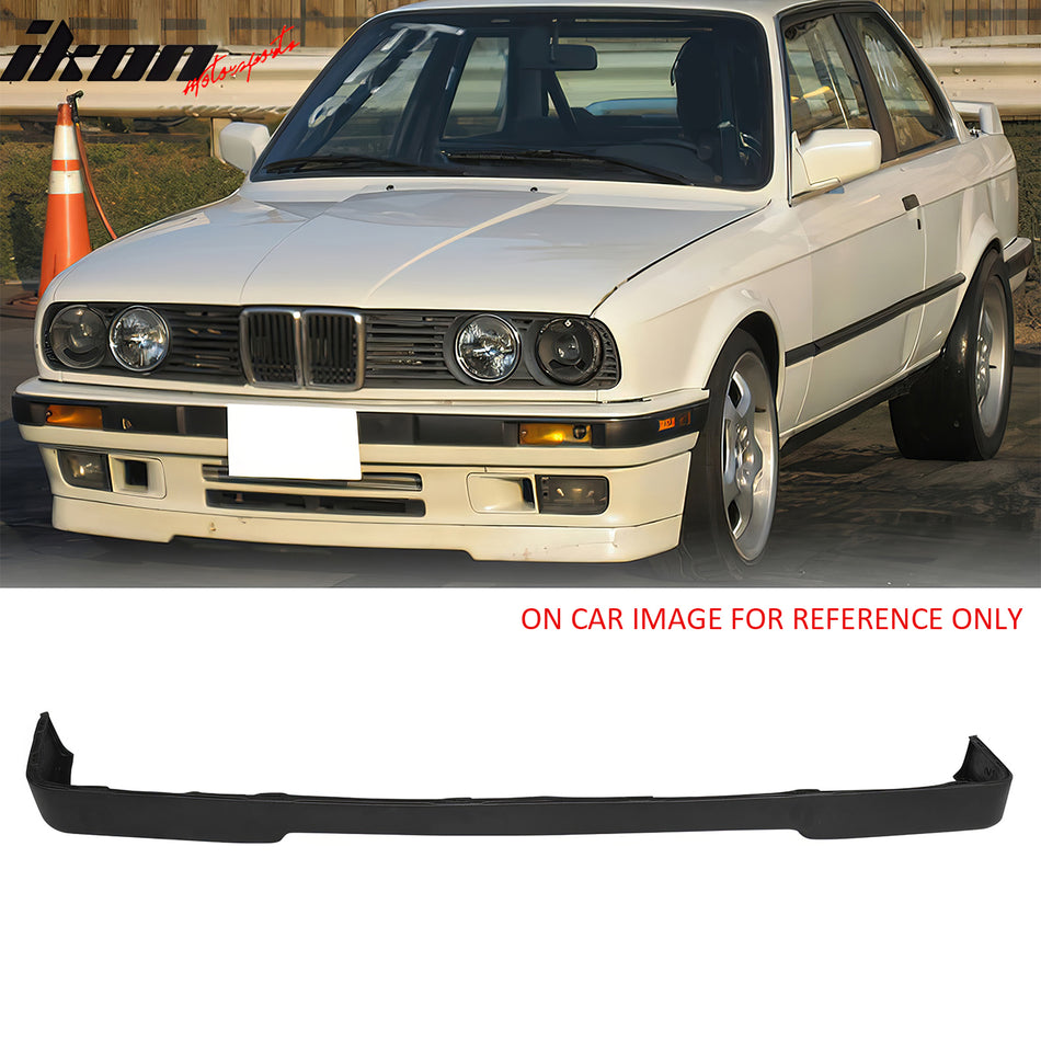 1984-1992 BMW E30 3-Series M-Tech Style Front Lower Bumper Lip Air Dam Chin Spoiler Splitter M-Tech Style RTS Rough Textured Surface PU Polyurethane