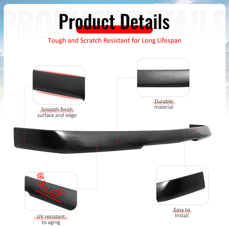 Fits 84-92 BMW E30 3-Series RG Style Front Bumper Lip Spoiler Chin PU Unpainted