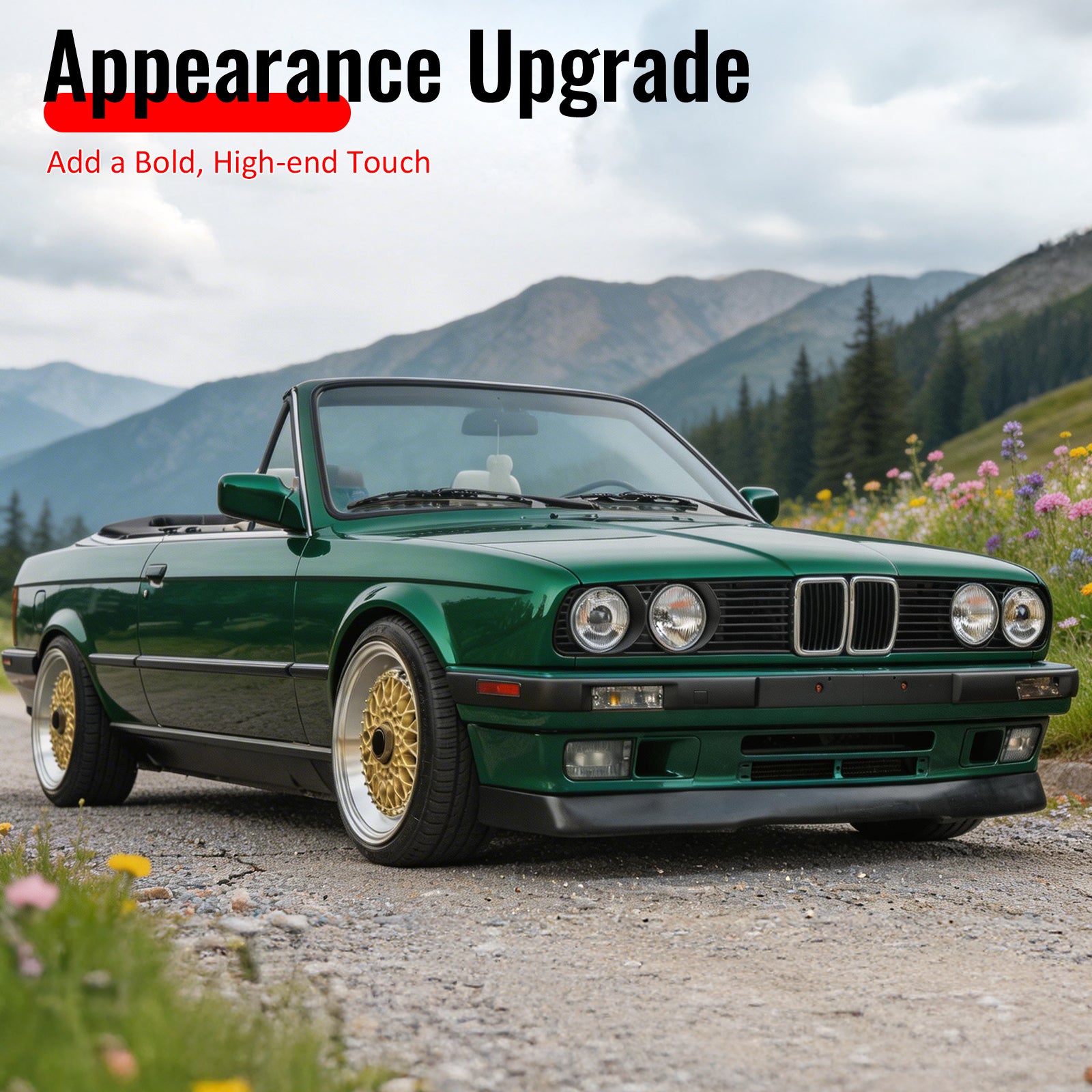 Fits 84-92 BMW E30 3-Series RG Style Front Bumper Lip Spoiler Chin PU Unpainted