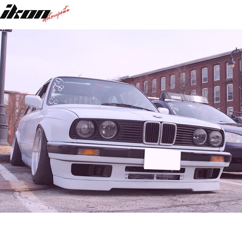 IKON MOTORSPORTS, Front Bumper Lip Compatible With 1988-1992 BMW 3-Series E30, OE M-Tech Style PP Air Dam Chin Splitter Spoiler Lip