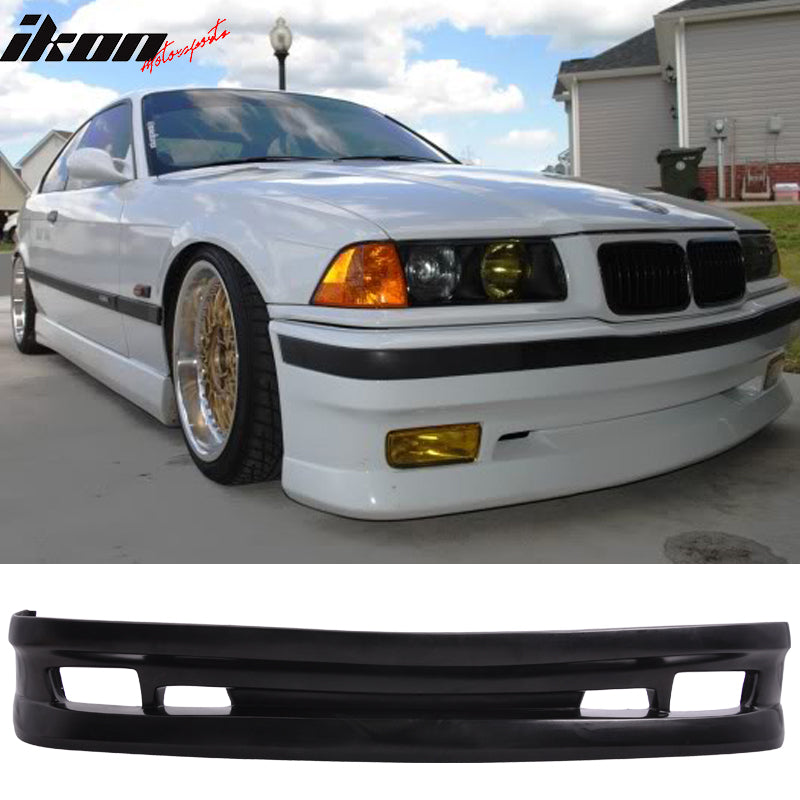 Front Bumper Lip Compatible With 1992-1998 BMW E36 3-Series Only Spoiler Splitter Valance Fascia Cover Guard Protection Conversion by IKON MOTORSPORTS, 1993 1994 1995 1996 1997