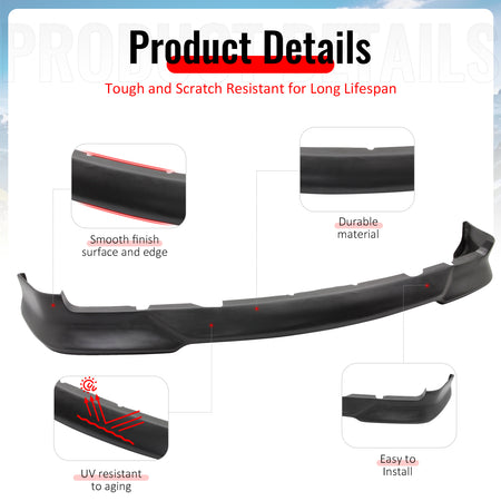 Fits 92-98 BMW E36 3 Series M-Tech Style Front Bumper Lip Spoiler PU Unpainted