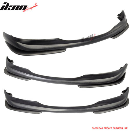 Fits 01-06 BMW E46 M3 A Style Front Bumper Lip Spoiler Kit Unpainted Black PU