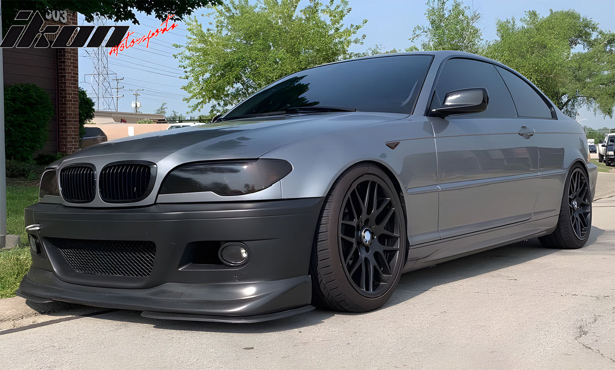 Front Bumper Lip Compatible With 2001-2006 BMW E46 M3, Ac-s Style PU Black Front Lip Spoiler Splitter by IKON MOTORSPORTS