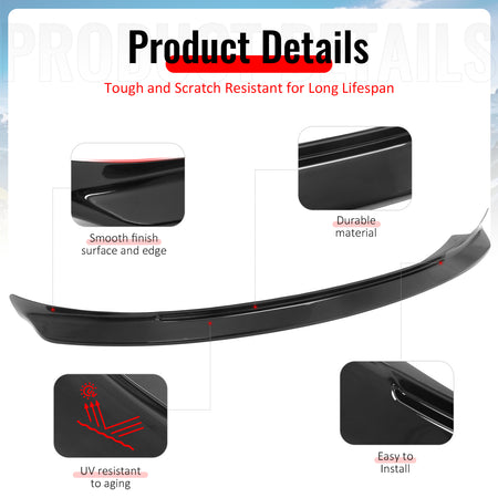 Fits 99-05 BMW E46 3-Series M Sport CSL Style Front Bumper Lip Gloss Black ABS