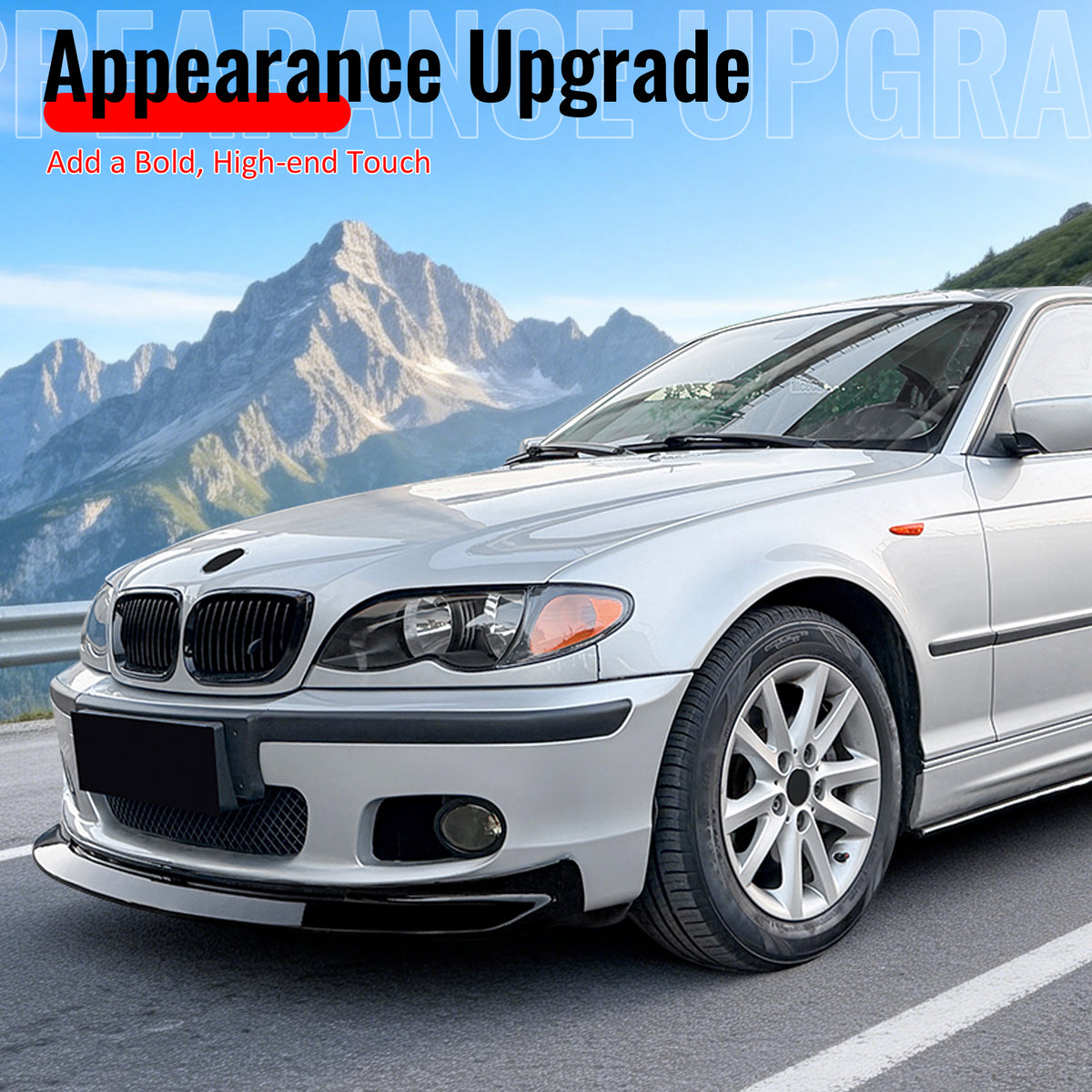 Fits 99-05 BMW E46 3-Series M Sport CSL Style Front Bumper Lip Gloss Black ABS