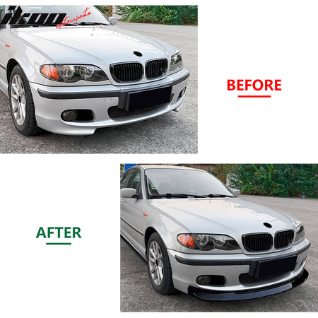 Fits 99-05 BMW E46 3-Series M Sport CSL Style Front Bumper Lip Gloss Black ABS