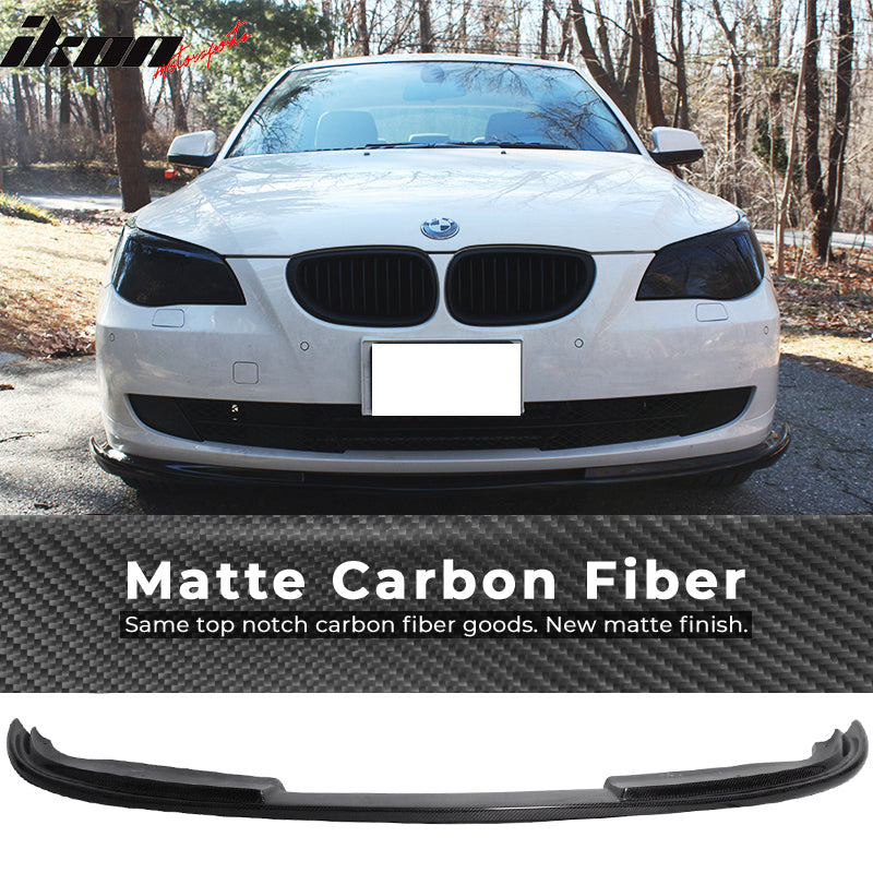 2008-2010 BMW E60 5 Series LCI Front Bumper Lip Matte Carbon Fiber