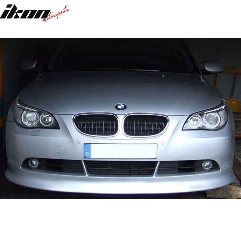 Front Bumper Lip Compatible With 2004 2010 BMW E60 E61 5 Series IKON Style Black PU Front Lip Finisher Under Chin Spoiler Add On by IKON MOTORSPORTS 2005 2006 Ikon Motorsports