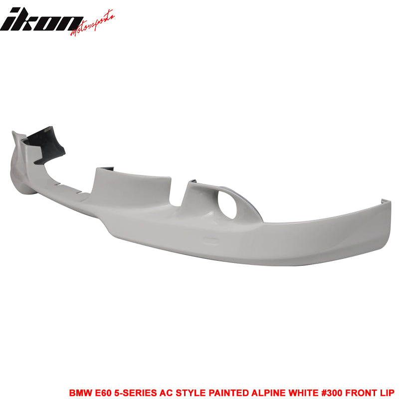 Fits 04-07 BMW E60 5-Series AC Style Front Bumper Lip Painted Alpine White #300