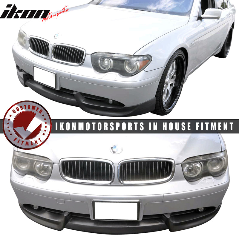 Front Bumper Lip Compatible With 2002-2005 BMW E65 & E66 7-series, AC-S Style PU Black by IKON MOTORSPORTS