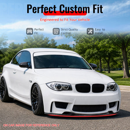 For 2011 BMW 1 Series M E87 Front Bumper Lip Carbon Fiber Print 2PCS