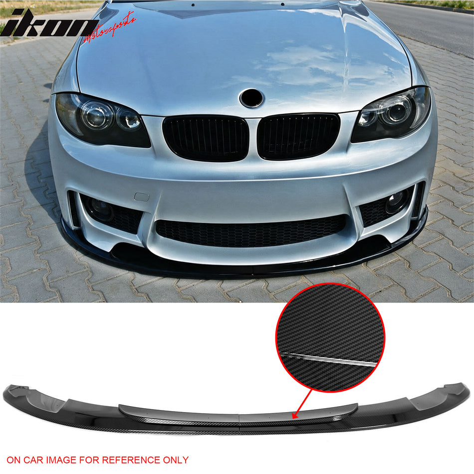 2011 BMW 1 Series M E87 MX Style Front Bumper Lip Spoiler Carbon Fiber Print PP 2PCS Set