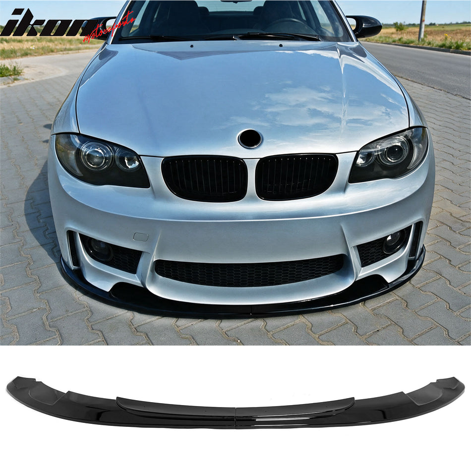 2011 BMW 1 Series M E87 MX Style Front Bumper Lip Spoiler Gloss Black PP 2PCS Set