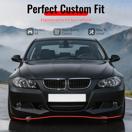 Fits 06-08 BMW E90 3 Series Sedan AC Style Front Bumper Lip Spoiler PU Unpainted