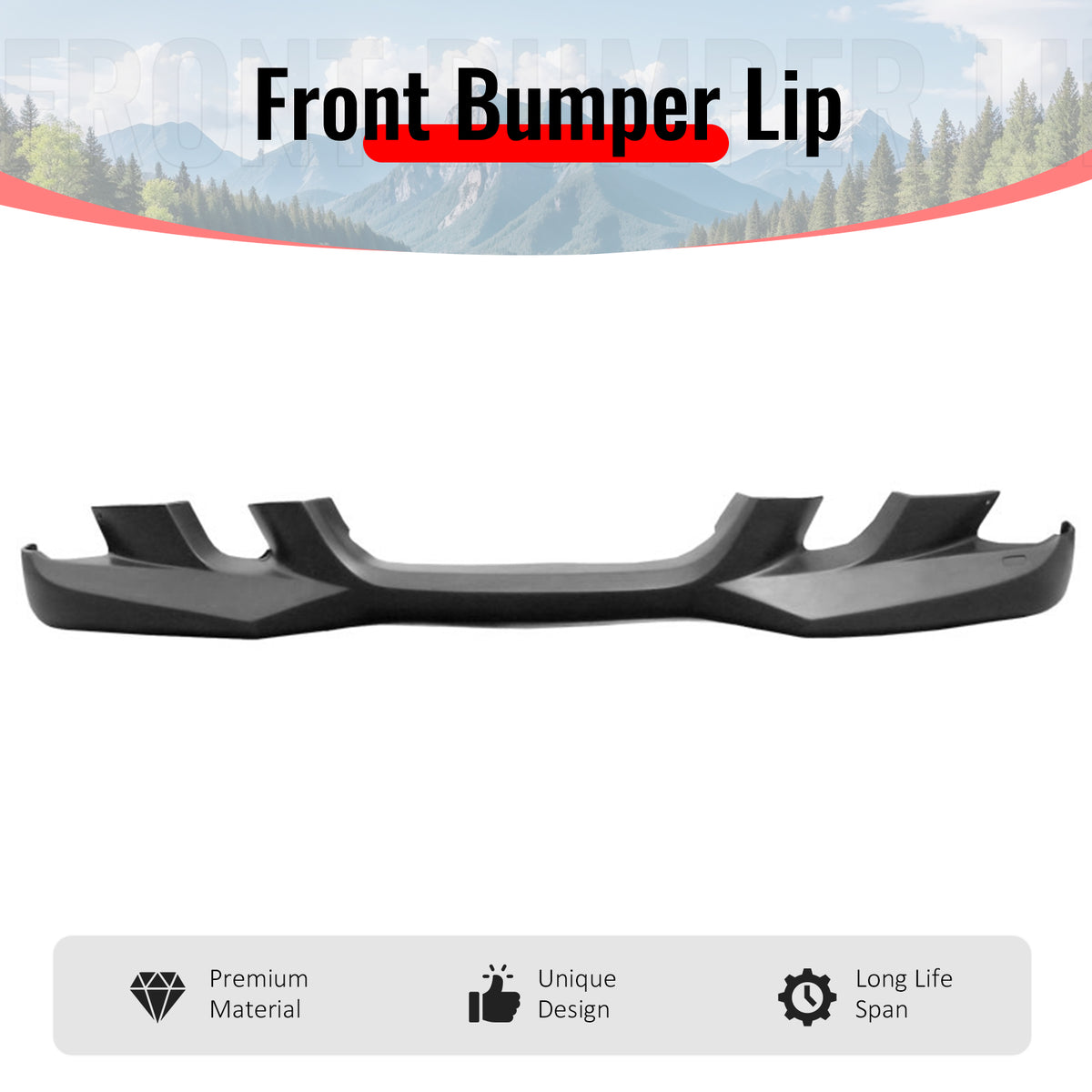 Fits 06-08 BMW E90 3 Series Sedan AC Style Front Bumper Lip Spoiler PU Unpainted