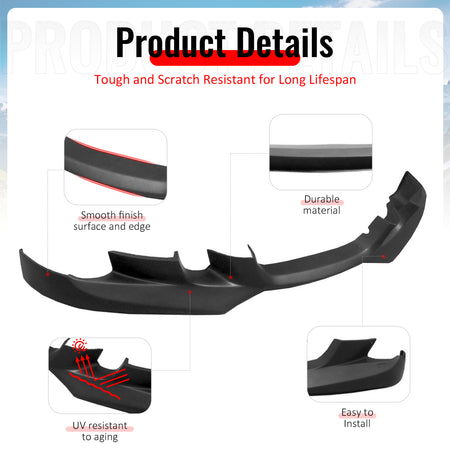 Fits 06-08 BMW E90 3 Series Sedan AC Style Front Bumper Lip Spoiler PU Unpainted
