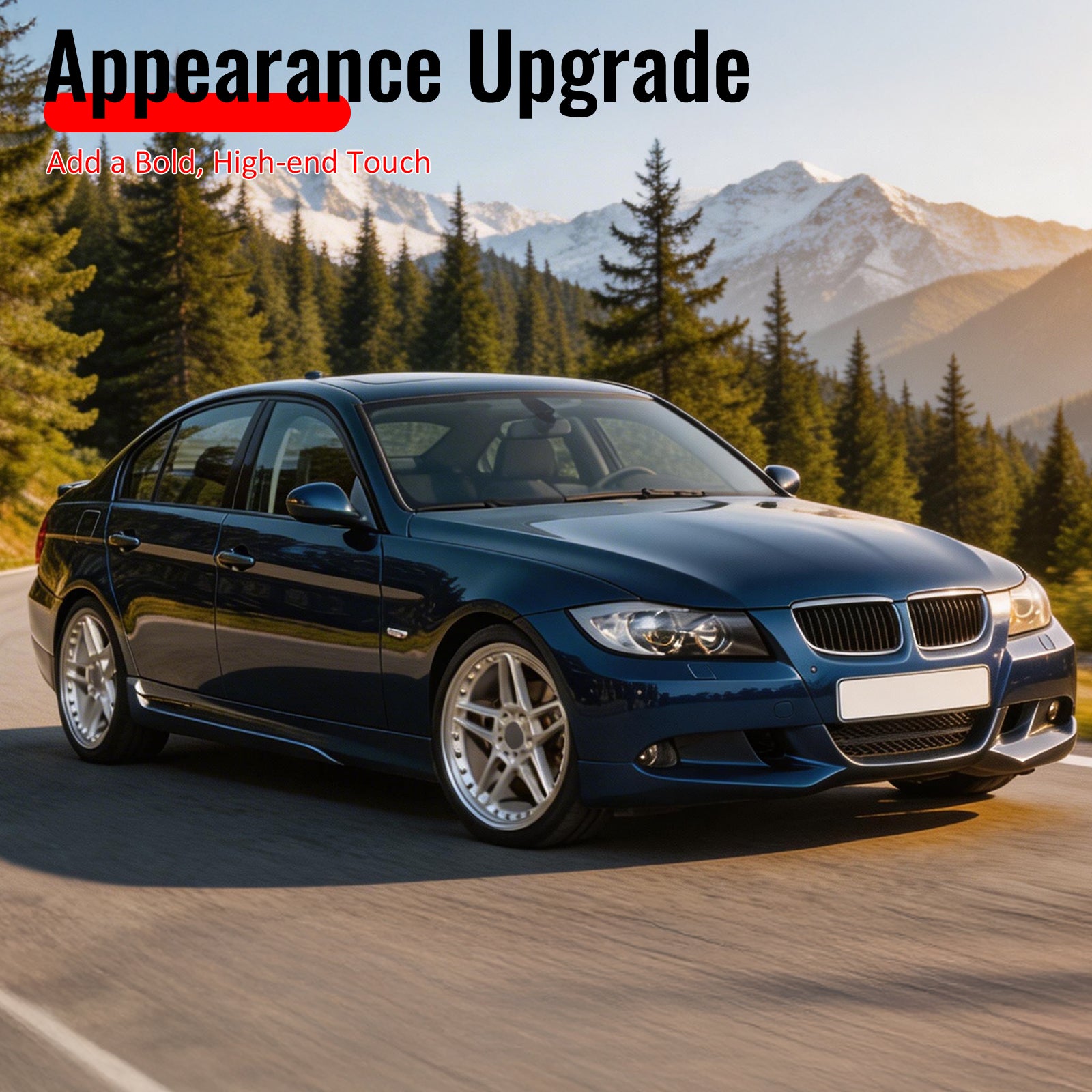 Fits 06-08 BMW E90 3 Series Sedan AC Style Front Bumper Lip Spoiler PU Unpainted