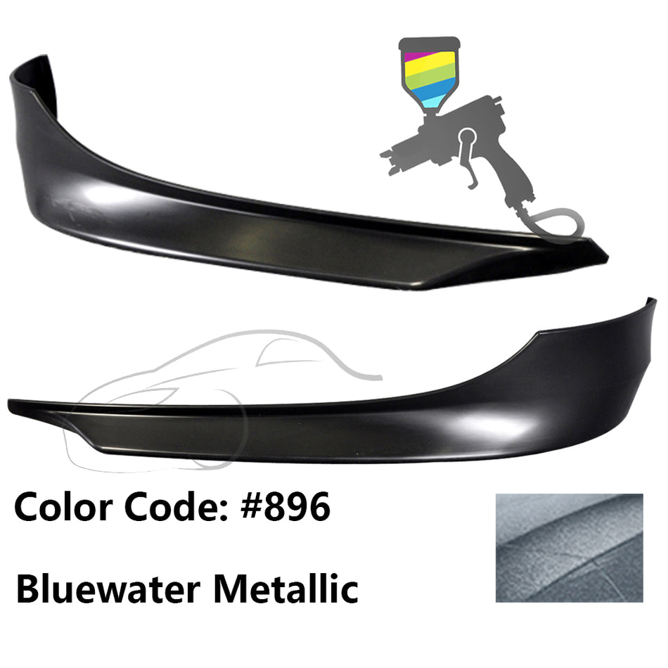 IKON MOTORSPORTS, Front Splitter Compatible With 2009-2011 BMW 3 Series E90 LCI, Factory Style Painted #896 Bluewater Metallic PP Bumper Lip 2PC