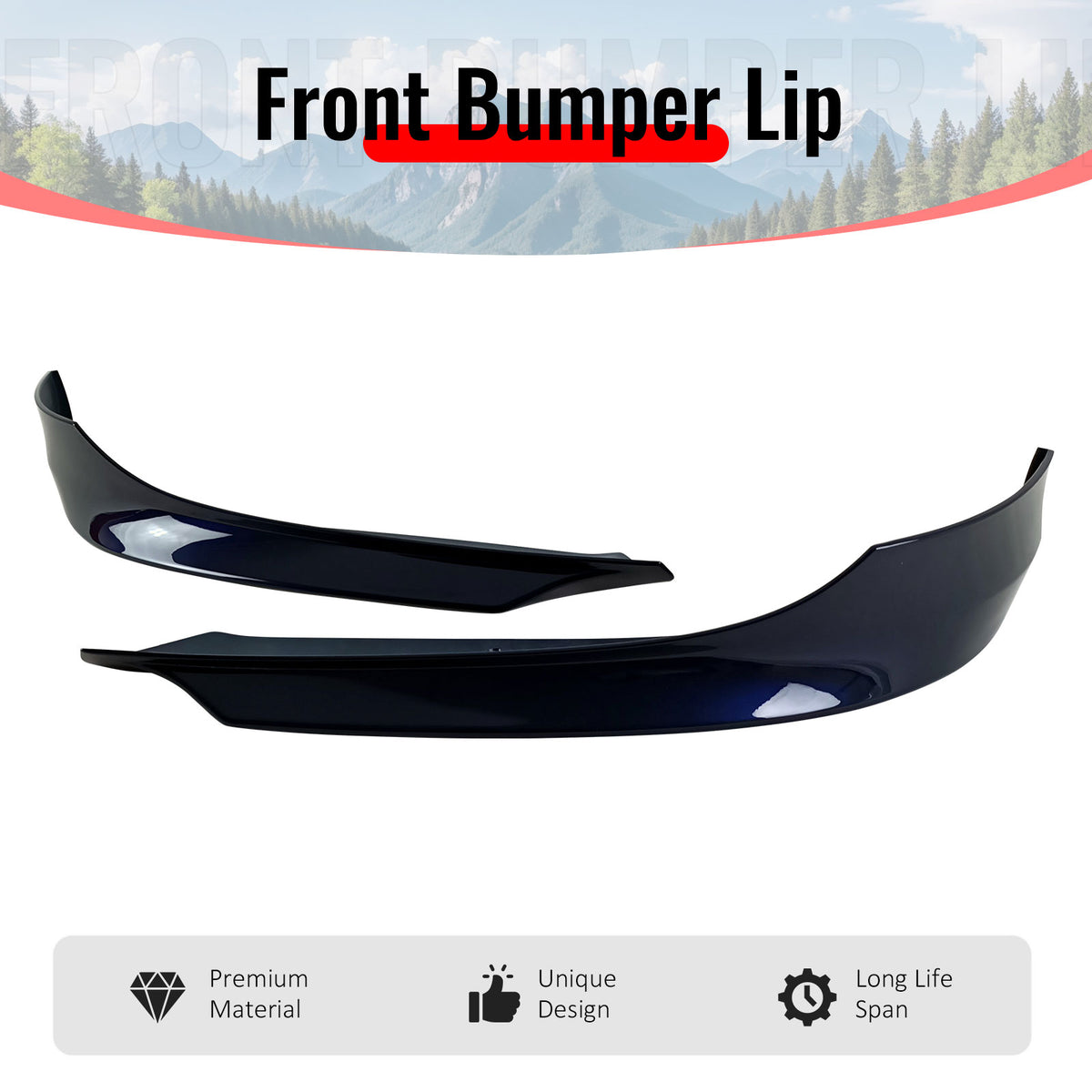 Fits 09-11 E90 LCI OE Painted #A35 Monaco Blue Metallic PP Front Splitter