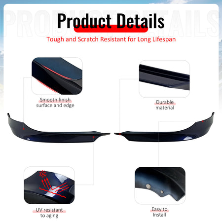 Fits 09-11 E90 LCI OE Painted #A35 Monaco Blue Metallic PP Front Splitter